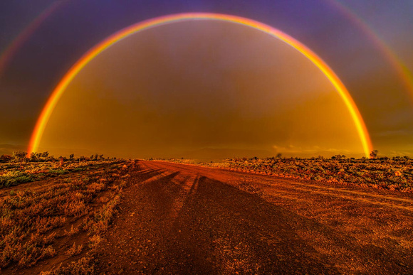 14. Double Rainbow and Storm at Parachilna Gorge Turnoff,         59cmh x 77cmw