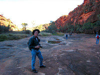 Stop off at Palm Valley, me in photographer guise, with my old Nikon D200